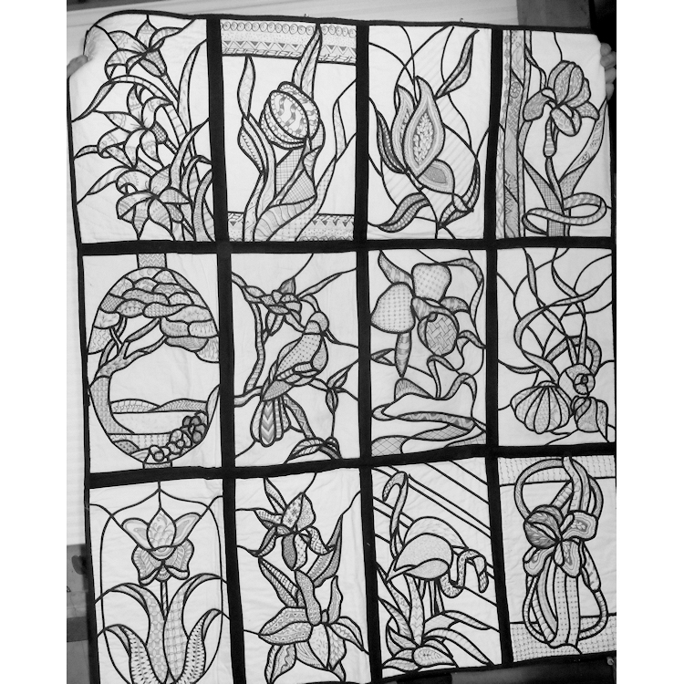 Zentangle Quilt #1Complete Kit w/ 12 Patterns - Product Image