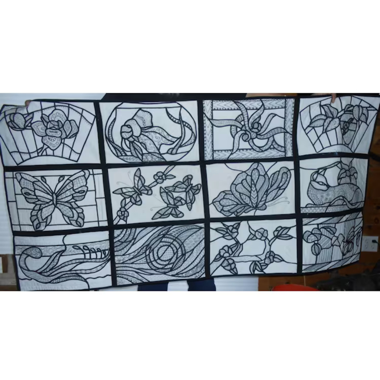 Zentangle Quilt #2Complete Kit w/ 12 Patterns - Product Image